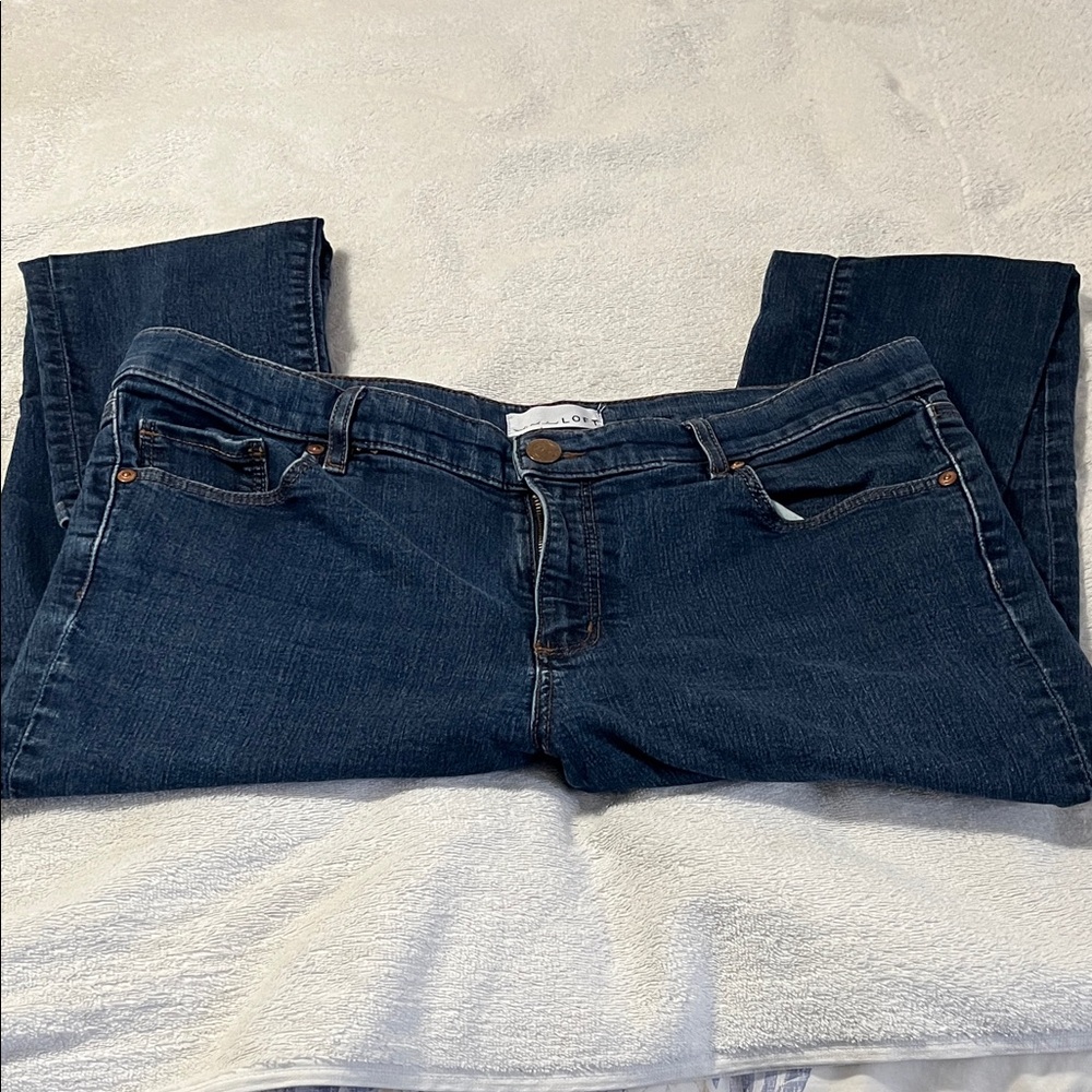 LOFT Women's Dark Blue Straight Leg Jeans